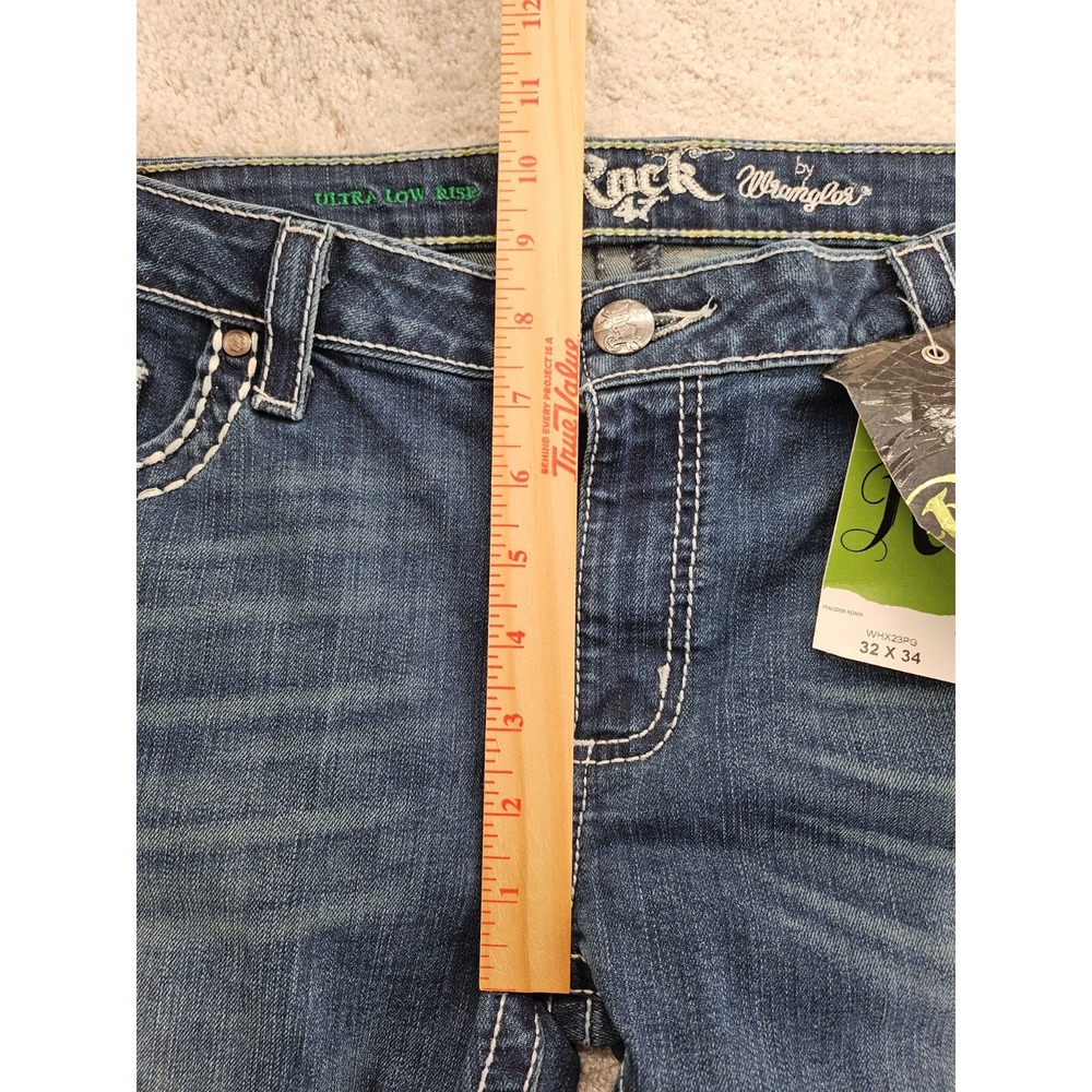 Wrangler Rock 47 Womens Ultra Low Rise Bootcut Jeans Dark Wash 32x34 NWT - Picture 7 of 12